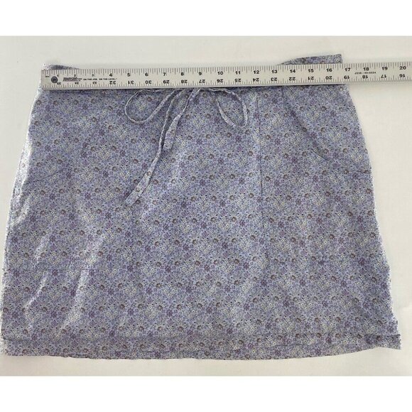 American Eagle Women’s Floral Cotton Mini Skirt Size 12 Drawstring Spring - Picture 4 of 7
